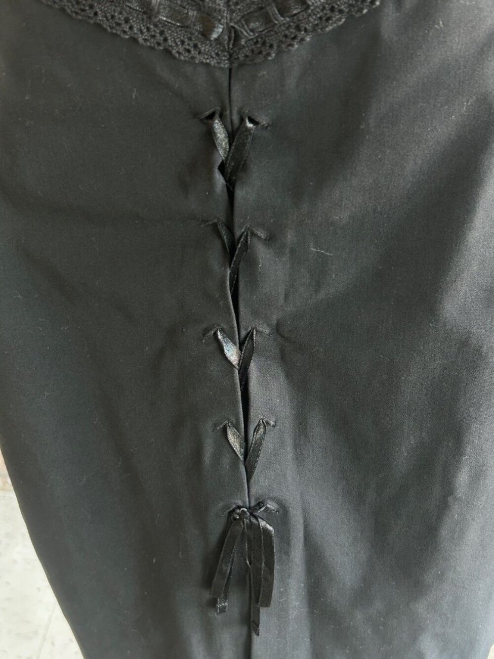 Laundry by Shelli Segal Black Skirt Corset Tie Front Vintage Pencil Size 10 - Picture 3 of 6